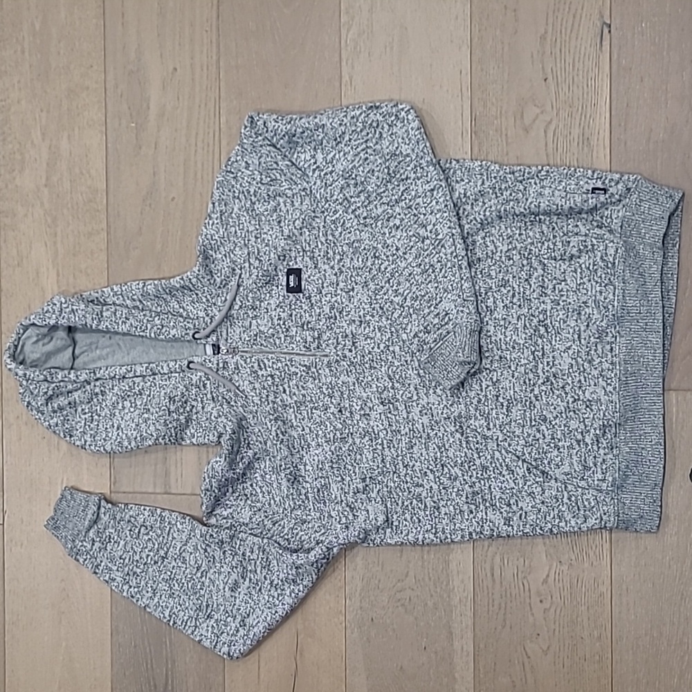 Vans Flurry 1/4 Zip Grey Heathered Pullover Hoodie Sweatshirt Men's sz Medium